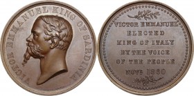 Vittorio Emanuele II  (1820-1878).. Medaglia 1860, Pinches Londra