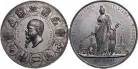 Vittorio Emanuele II  (1820-1878).. Medaglia 1861 per la Prima Esposizione Italia di Firenze