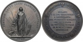 Vittorio Emanuele II  (1820-1878).. Medaglia 2 ottobre 1870 a ricordo del Plebiscito per l'annessione di Roma all'Italia