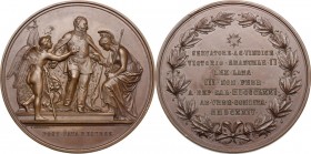 Vittorio Emanuele II  (1820-1878).. Medaglia 1871 per la proclamazione e il trasferimento a Roma della capitale d'Italia