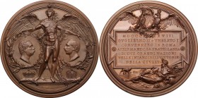 Umberto I (1878-1900).. Medaglia 1888 per la visita di Guglielmo II a Roma