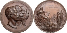 Umberto I (1878-1900). Medaglia 1898 per il cinquantenario dello Statuto Albertino