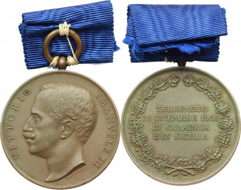 Regno di Italia. Vittorio Emanuele III (1900-1943). Medaglia di benemerenza per ...