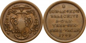 Sede Vacante (1769). Medaglia emessa dal Tesoriere Generale Monsignore Giannangelo Braschi