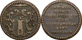 Sede Vacante (1769). Medaglia emessa dal Governatore di Roma e Vice Camerlengo Monsignore Antonio Casali