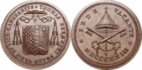 Sede Vacante (1823).. Medaglia emessa dal Governatore di Roma e Vice Camerlengo Monsignore Tommaso Bernetti
