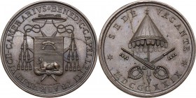 Sede Vacante (1829). Medaglia emessa  dal Governatore di Roma e Vice Camerlengo Monsignore Benedetto Cappelletti