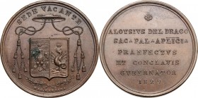 Sede Vacante (1829). Medaglia emessa dal Prefetto dei Sacri Palazzi Apostolici e Governatore del Conclave Monsignore Luigi del Drago