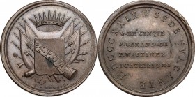 Sede Vacante (1829). Medaglia emessa dai Conservatori della Città di Roma