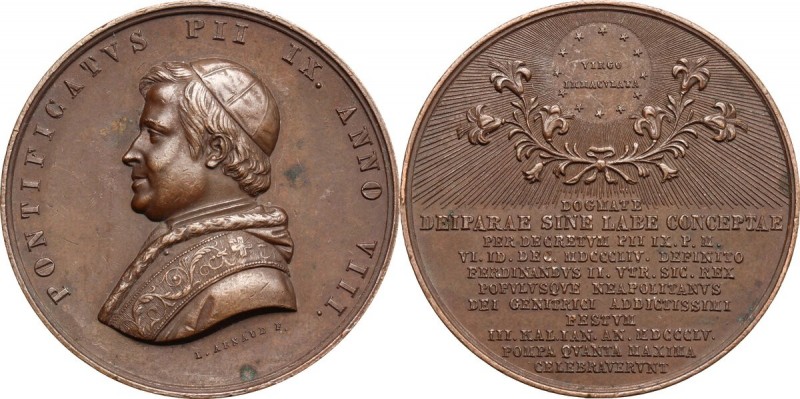 Pio IX (1846-1878). Medaglia A. IX, festa a Napoli per la promulgazione del Dogm...