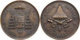 Sede Vacante (1878). Medaglia emessa dal Cardinale Camerlengo Gioacchino Pecchi