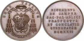 Sede Vacante (1922).. Medaglia emessa dal Prefetto dei Sacri Palazzi Apostolici e Governatore del Conclave Monsignore Riccardo De Samper