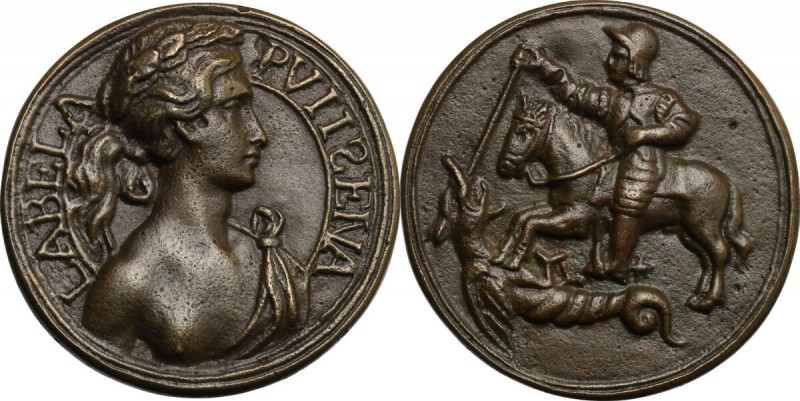 Polissena Romagnola (1418-1456), figlia del Gattamelata. Medaglia, XV sec. D/ LA...