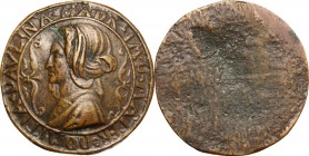 Domitia Paulina (... - 85/86 d.C.), madre di Adriano.. Medaglia unifacie, XVI sec