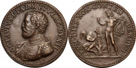 Ottavio Farnese (1524-1586) duca di Parma e Piacenza. Medaglia coniata