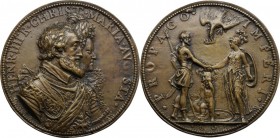 Enrico IV Re di Francia (1589-1610) e Maria de'Medici. Medaglia 1603