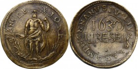 Giulio Cesare Lampugnano (sec. XVII), mercante milanese. Medaglia o tessera 1630 da lire sei