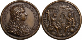Francesco I Farnese (1694-1727).. Medaglia 1696 con bordo modanato