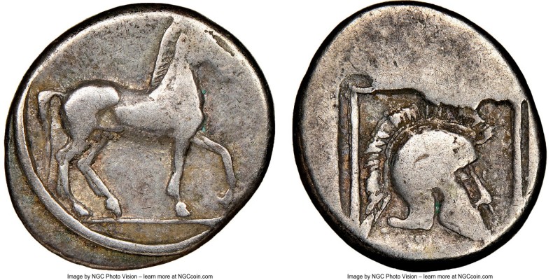 MACEDONIAN KINGDOM. Alexander I (ca. 498-454 BC). AR tetrobol (14mm, 5h). NGC Ch...