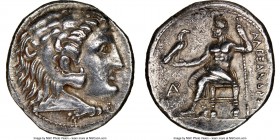 MACEDONIAN KINGDOM. Alexander III the Great (336-323 BC). AR tetradrachm (27mm, 11h). NGC XF, scratches. Late lifetime-early posthumous issue of Aradu...