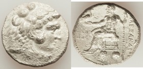 MACEDONIAN KINGDOM. Alexander III the Great (336-323 BC). AR tetradrachm (25mm, 16.45 gm, 5h). Choice AU, porosity. Early posthumous issue of Tyre, da...