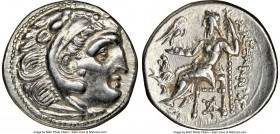THRACIAN KINGDOM. Lysimachus (305-281 BC). AR drachm (18mm, 12h). NGC AU. Posthumous issue of 'Colophon' in the name and types of Alexander III the Gr...
