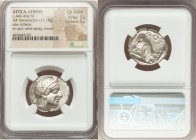 ATTICA. Athens. Ca. 440-404 BC. AR tetradrachm (24mm, 17.18 gm, 4h). NGC Choice AU S 5/5 - 5/5. Mid-mass coinage issue. Head of Athena right, wearing ...