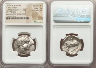 ATTICA. Athens. Ca. 440-404 BC. AR tetradrachm (24mm, 17.16 gm, 2h). NGC Choice AU S 5/5 - 5/5. Mid-mass coinage issue. Head of Athena right, wearing ...