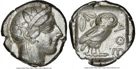 ATTICA. Athens. Ca. 440-404 BC. AR tetradrachm (25mm, 17.20 gm, 8h). NGC Choice XF 5/5 - 4/5. Mid-mass coinage issue. Head of Athena right, wearing cr...