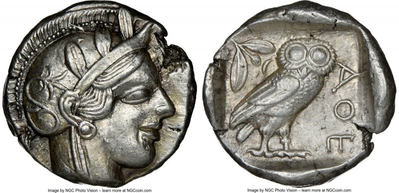 ATTICA. Athens. Ca. 440-404 BC. AR tetradrachm (25mm, 17.17 gm, 7h). NGC Choice ...