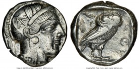 ATTICA. Athens. Ca. 440-404 BC. AR tetradrachm (22mm, 17.16 gm, 5h). NGC Choice XF 4/5 - 4/5. Mid-mass coinage issue. Head of Athena right, wearing cr...