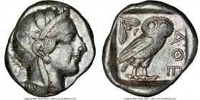 ATTICA. Athens. Ca. 440-404 BC. AR tetradrachm (25mm, 17.18 gm, 10h). NGC Choice XF 4/5 - 4/5. Mid-mass coinage issue. Head of Athena right, wearing c...