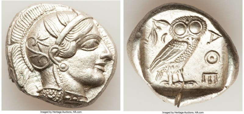 ATTICA. Athens. Ca. 440-404 BC. AR tetradrachm (25mm, 17.20 gm, 10h). AU, test c...