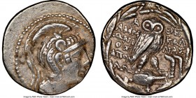 ATTICA. Athens. 2nd-1st centuries BC. AR tetradrachm (28mm, 12h). NGC Choice VF. New Style coinage, ca. 118/7 BC, 9th month. Ammonius, Callias, and Ap...