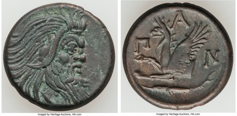 CIMMERIAN BOSPORUS. Panticapaeum. 4th century BC. AE (22mm, 7.16 gm, 12h). Head ...