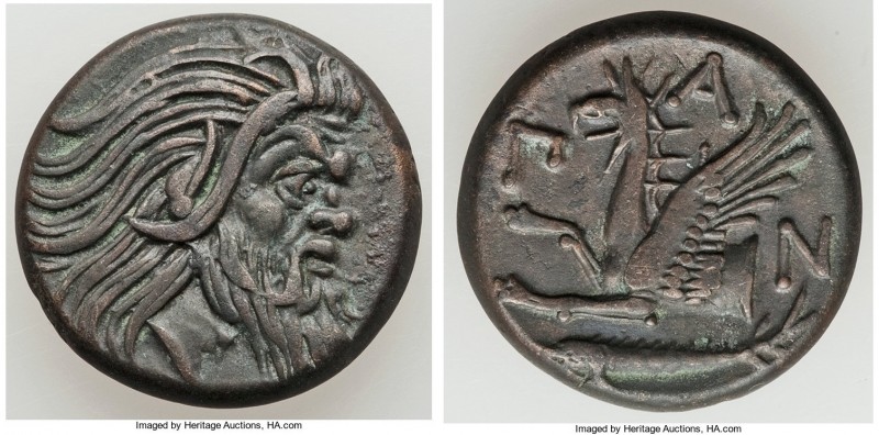 CIMMERIAN BOSPORUS. Panticapaeum. 4th century BC. AE (21mm, 6.97 gm, 11h). XF. H...