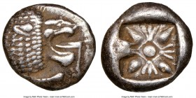IONIA. Miletus. Ca. late 6th-5th centuries BC. AR 1/12 stater or obol (10mm). NGC XF. Milesian standard. Forepart of roaring lion left, head reverted ...