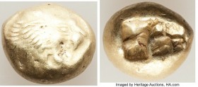 LYDIAN KINGDOM. Alyattes or Walwet (ca. 610-546 BC). EL third-stater or trite (13mm, 4.74 gm). About Fine. Uninscribed, Lydo-Milesian standard. Sardes...