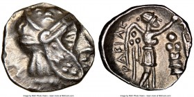 SELEUCID KINGDOM. Coregency of Antiochus I Soter (294-281 BC) with Seleucus I Nicator (312-281 BC). AR drachm (16mm, 11h). NGC AU. Drangiana mint, Ca....