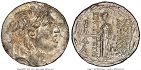 SELEUCID KINGDOM. Antiochus VII Euergetes (Sidetes) (138-129 BC). AR tetradrachm (29mm, 16.23 gm, 12h). NGC Choice AU 5/5 - 3/5, scratch. Posthumous i...