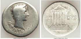 Augustus (27 BC-AD 14). AR cistophorus (27mm, 10.81 gm, 12h). VG, scratches. Pergamum, ca. 19-18 BC. IMP•IX•TR•PO•V, bare head of Augustus right / Faç...