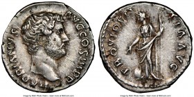 Hadrian (AD 117-138). AR denarius (18mm, 6h). NGC Choice XF, Fine Style. Rome, AD 137-July AD 138. HADRIANVS-AVG COS III P P, bare head of Hadrian rig...