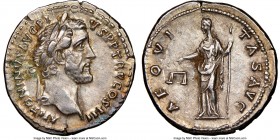 Antoninus Pius (AD 138-161). AR denarius (18mm, 7h). NGC Choice XF, brushed. Rome, AD 140-143. ANTONINVS AVG PI-VS P P TR P COS III, laureate head of ...
