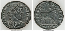 Julian II (AD 360-363). BI maiorina or AE1 (28mm, 7.85 gm, 6h). XF, smoothing. Thessalonica, 2nd officina, AD 362-363. D N FL CL IVLI-ANVS P F AVG, pe...