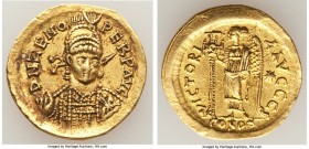 Zeno, Eastern Roman Empire (AD 474-491). AV solidus (20mm, 4.46 gm, 6h). Choice VF. Constantinople, 6th officina, second reign, AD 476-491. D N ZENO-P...