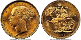 Victoria gold "St. George" Sovereign 1884-S MS62 NGC, Sydney mint, KM7. AGW 0.2355 oz. 

HID09801242017

© 2020 Heritage Auctions | All Rights Res...