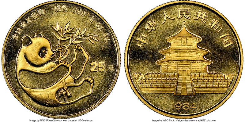 People's Republic gold Panda 25 Yuan (1/4 oz) 1984 MS67 NGC, KM89.

HID0980124...