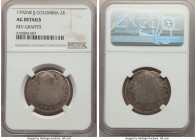 Charles IV 2 Reales 1792 NR-JJ AG Details (Reverse Graffiti) NGC, Nuevo Reino mint, KM59.

HID09801242017

© 2020 Heritage Auctions | All Rights R...
