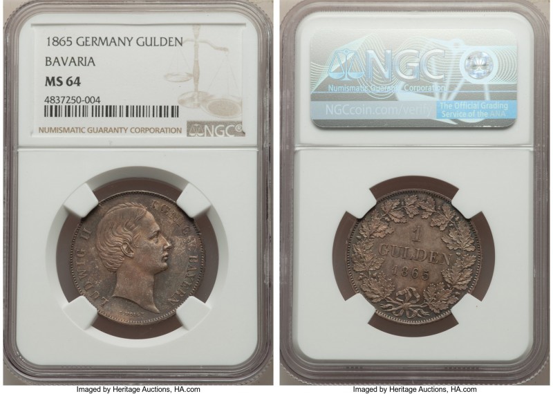 Bavaria. Ludwig II Gulden 1865 MS64 NGC, KM867. 

HID09801242017

© 2020 Her...