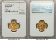 Venice. Paolo Renier gold Zecchino ND (1779-1789) UNC Details (Cleaned) NGC, KM714. 3.53gm. PAVL • RAINER | S • M • VENET, St. Mark standing right, bl...